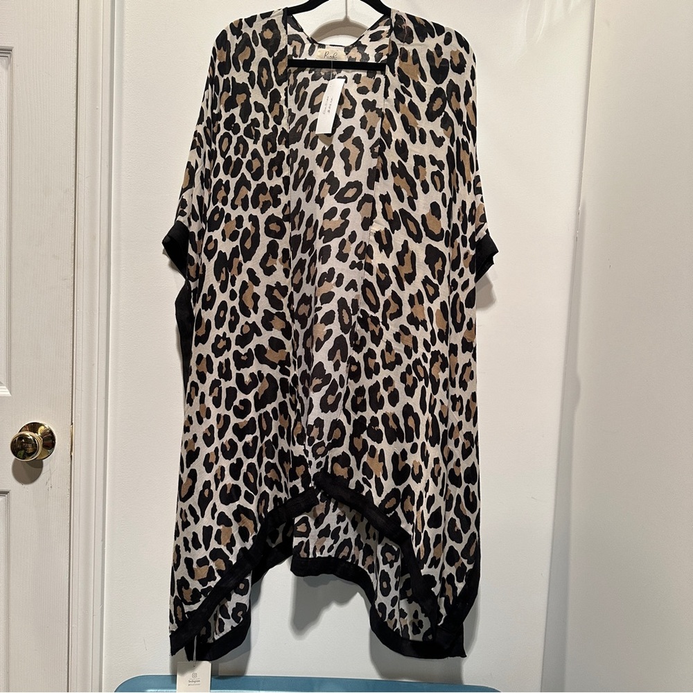 NEW Women’s Riah Kimono - animal print black, khaki and cream - One Size